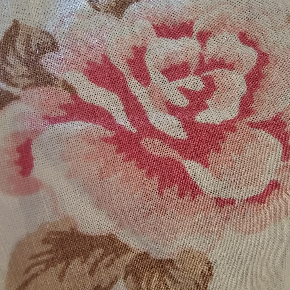 Vintage MCM Percale Floral Sheet - Craft Fabric - Imperfect - Picture 3 of 6